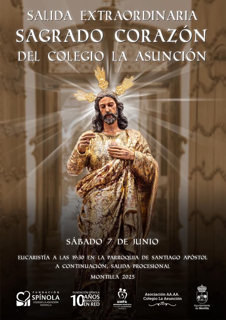 Cartel de la salida extraordinaria del Sagrado Corazón del Colegio La Asunción por Montilla